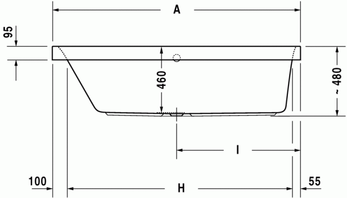 Duravit акриловая ванна happy d2 1600 х 700 c наклоном для спины слева, встраиваемая, happy d.2, 700308000000000 цвет: белый