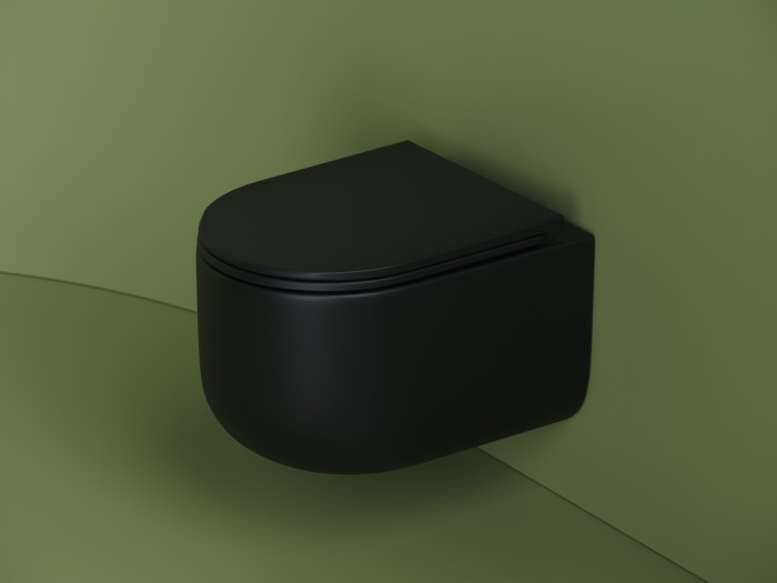 Ceramicanova подвесной унитаз с сиденьем ulma, cn4006mb цвет: чёрный