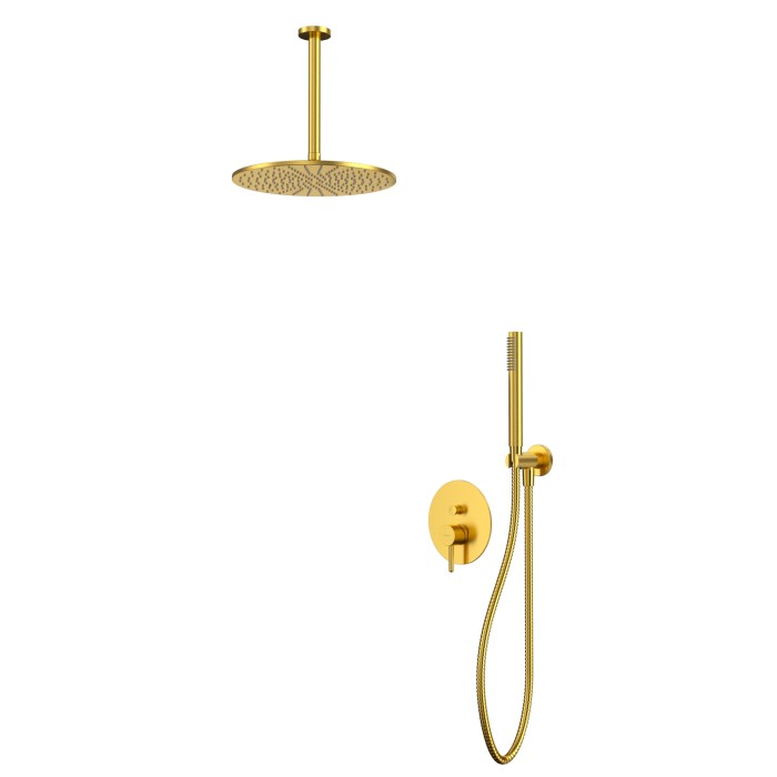 Душевая система скрытого монтажа, Whitecross Y brushed gold, брашированное золото арт. YSET12GLB