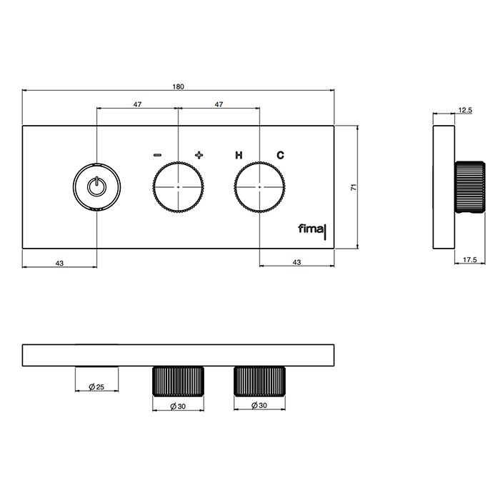 Fima Carlo Frattini смеситель для раковины, встраиваемый, с кнопкой on/off, switch, нержавеющая сталь арт. f5951/1sinox