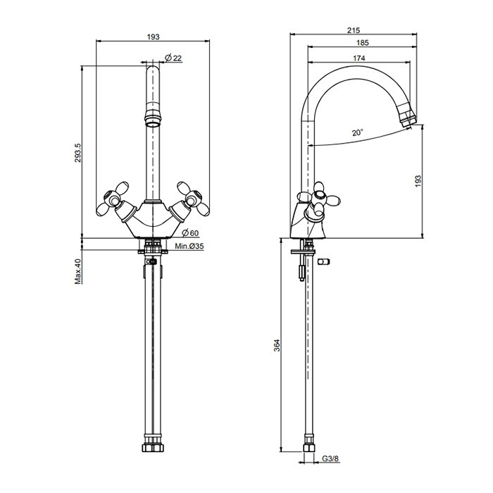 Fima Carlo Frattini смеситель для кухни, на 1 отв., olivia, kitchen, золото арт. f5007or