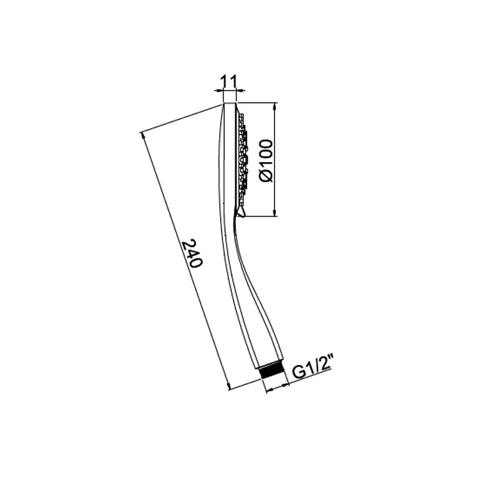 Лейка душевая ручная D100 мм с 3 типами струи, Almar Emotion, никель арт. E082051.NB