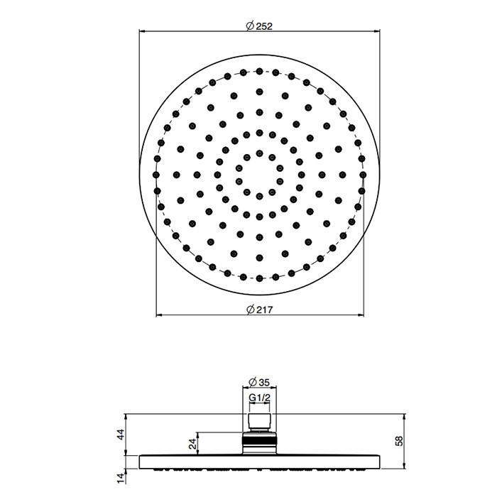 Fima Carlo Frattini верхний душ 25см., потолочный/настенный soffioni, чёрный арт. f2794/2ns