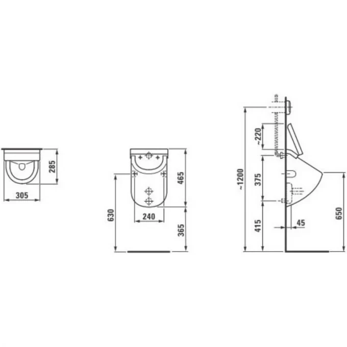 LAUFEN писсуар с сифоном, CASA - 8.4014.5.000.000.1