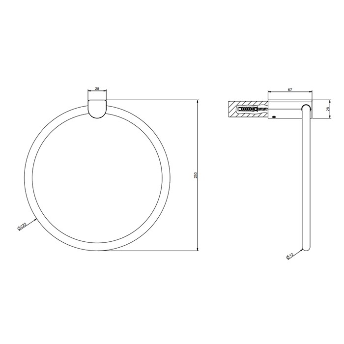 Gessi Полотенцедержатель кольцевой, подвесной, Rilievo, 59509#299 цвет: nero xl