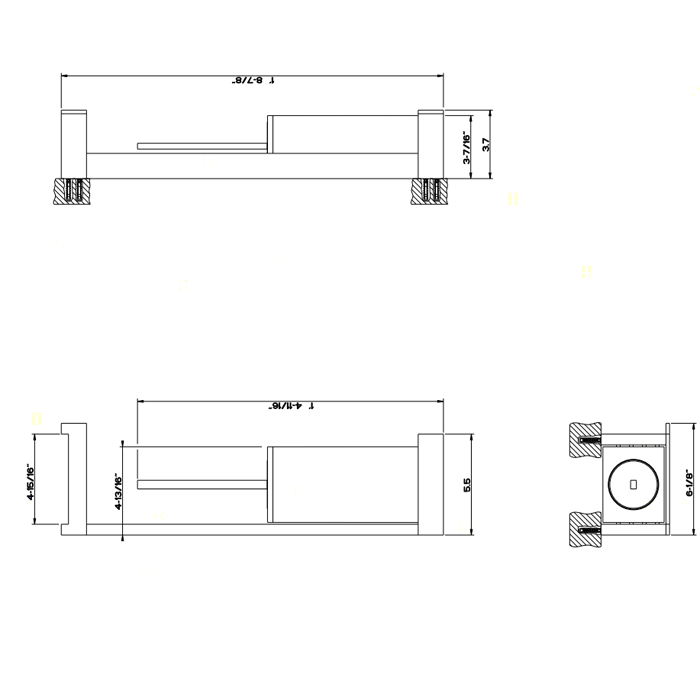 Gessi Стойка 45см.. с держателем для туалетной бумаги и ершиком, подвесная, напольная, Rettangolo, 20868#031 цвет: хром/черный