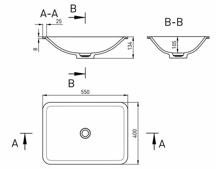 Salini раковина 55x40, marea, 1802206m цвет: матовый белый