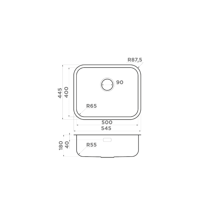 Omoikiri кухонная мойка Omi 54-U/I, нержавеющая сталь арт. 4993488