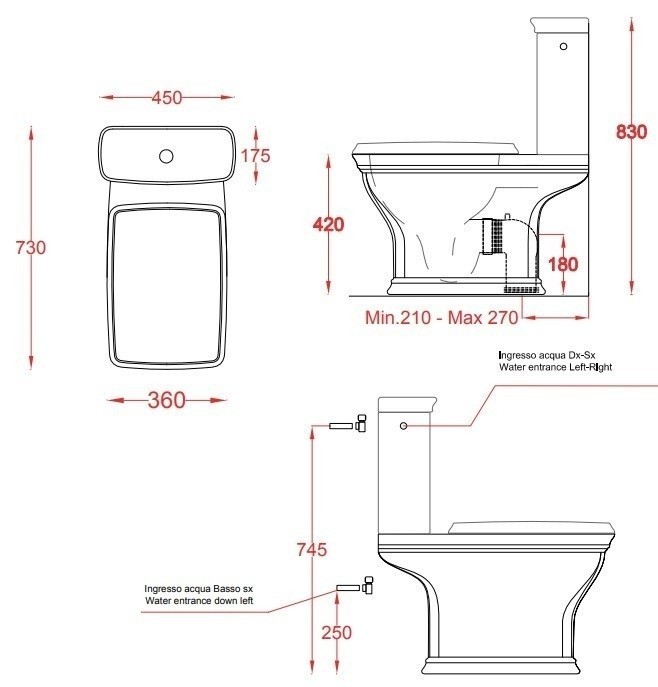 ArtCeram бачок для унитаза, cic009 34 00 civitas цвет: серый глянцевый