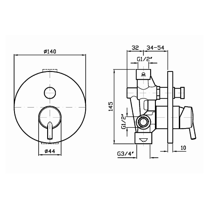 Zucchetti встроенный однорычажный смеситель для душа, simply beautiful, хром арт. zsb127 r99684
