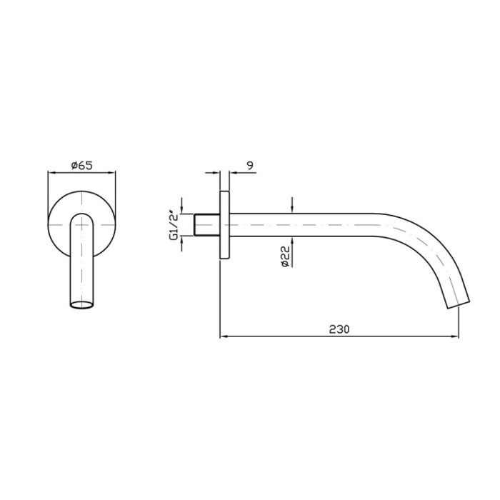 Zucchetti излив 230 мм, simply beautiful, хром арт. z93758