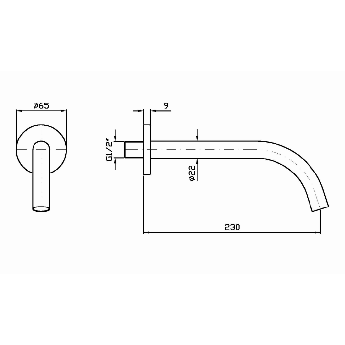 Zucchetti излив 230 мм, simply beautiful, хром арт. z93758
