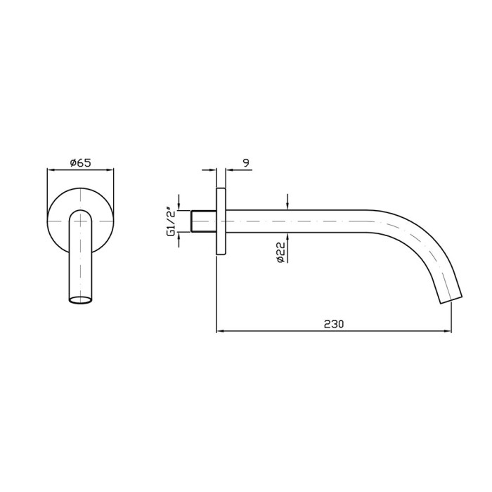 Zucchetti излив 230 мм, simply beautiful, хром арт. z93758