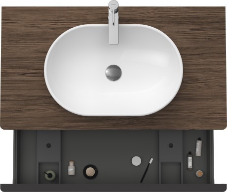 Duravit тумба подвесная под раковину 1000 мм х 550 мм и консолью, d-neo, de494802121 цвет: орех темный