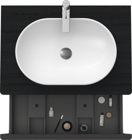 Duravit тумба подвесная под раковину 800 мм х 550 мм, с консолью, d-neo, de494701616 цвет: чёрный дуб