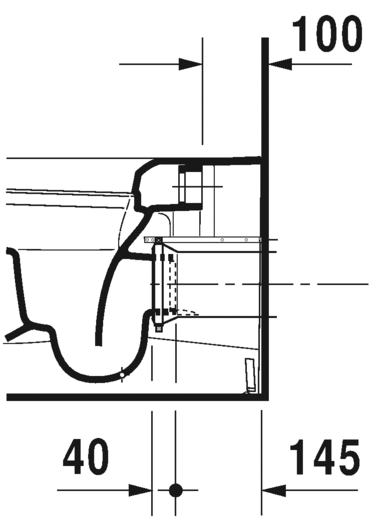 Duravit унитаз напольный приставной с вертикальным смывом, с креплением, me by starck, 21690900001 цвет: белый