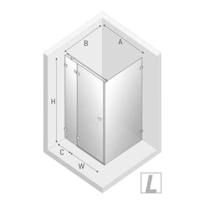 Душевое ограждение 120x90x200, New trendy Avexa black, черный арт. EXK-1600