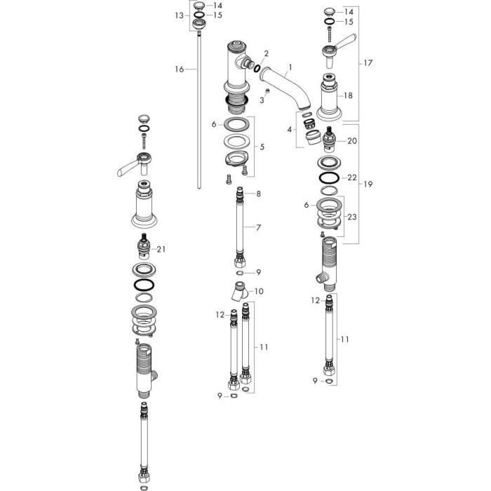 AXOR смеситель для раковины, Montreux, бронза арт. 16535140