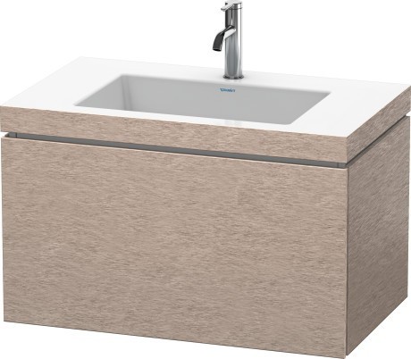 Duravit тумба подвесная с раковиной, l-cube, lc6917o1111 цвет: дуб кашемировый