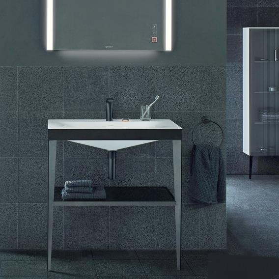 Duravit напольная консоль xviu/c-bonded 800 мм х 850 мм, с умывальником viu, xviu, xv4715eb289 цвет: черный матовый/фланелево-серый глянцевый лак