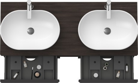 Duravit тумба подвесная под две раковины 1400 мм х 550 мм, d-neo, de4970b5353 цвет: каштан темный