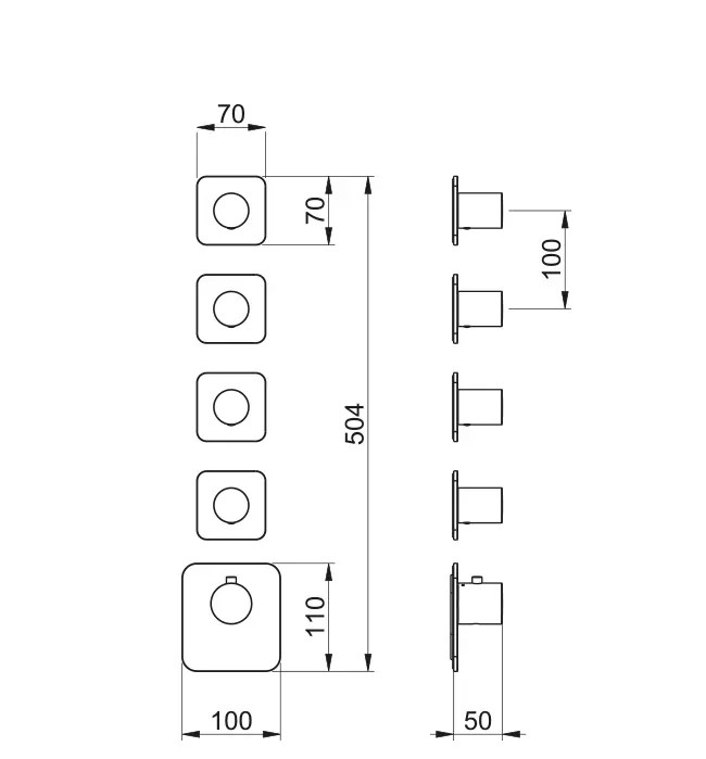 Almar смеситель для душа water control high flow, латунь арт. e180004.hb