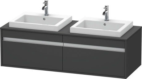 Duravit тумба подвесная для двух раковин, с двумя выдвижными ящиками, ketho, kt6797b4949 цвет: графит матовый