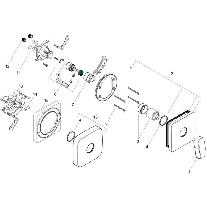 AXOR смеситель для душа, Urquiola, сталь арт. 11625800