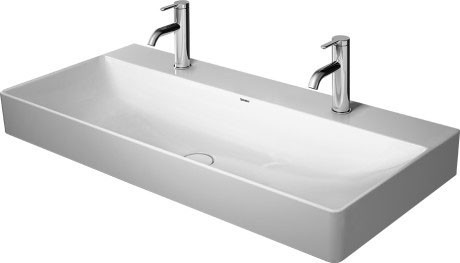 Duravit раковина подвесная с двумя отверстиями под смеситель, без перелива, durasquare, 2353100043 цвет: белый