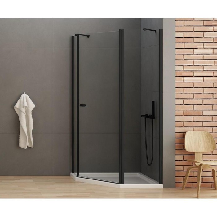 Душевое ограждение 100x80x195, New trendy New soleo black, черный арт. K-0615