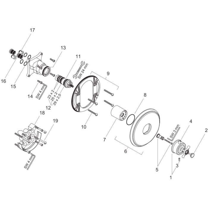 AXOR термостат для душа, Montreux, шлифованная медь арт. 16823950