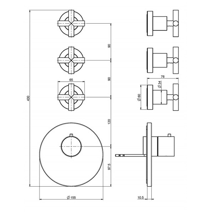 Fima Carlo Frattini термостатический смеситель, fimatherm, хром арт. f5333x3cr