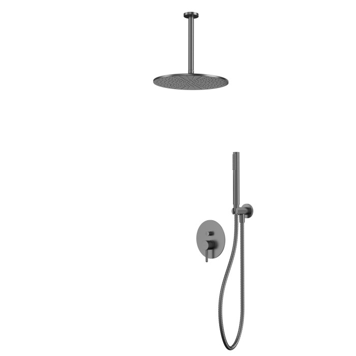 Душевая система скрытого монтажа, Whitecross Y gunmetal, оружейная сталь арт. YSET12GM