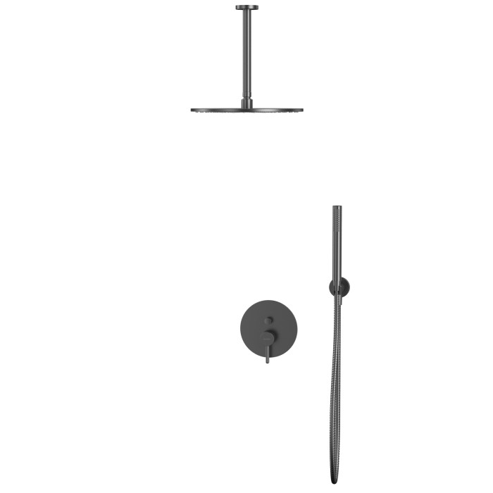 Душевая система скрытого монтажа, Whitecross Y gunmetal, оружейная сталь арт. YSET12GM