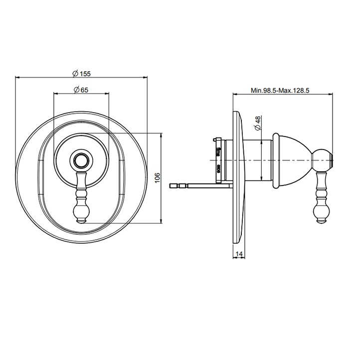 Fima Carlo Frattini смеситель для душа, встраиваемый, elizabeth, золото арт. f5089x1or