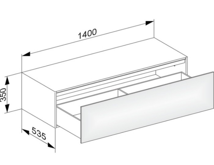 Keuco тумба боковая подвесная с одним выдвижным фронтом, edition 11, черный арт. 31326 330000