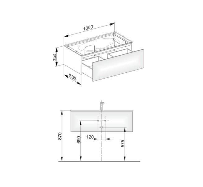 Keuco тумба подвесная под раковину с одним выдвижным фронтом, с внутренней светодиодной подсветкой, edition 11, табачный дуб арт. 31351 850100