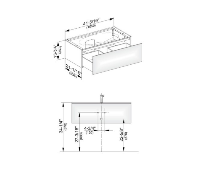 Keuco тумба подвесная под раковину с одним выдвижным фронтом, с внутренней светодиодной подсветкой, edition 11, табачный дуб арт. 31351 850100