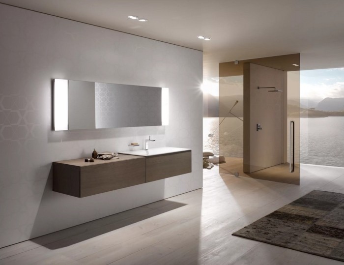 Keuco тумба подвесная под раковину с одним выдвижным фронтом, с внутренней светодиодной подсветкой, edition 11, табачный дуб арт. 31351 850100