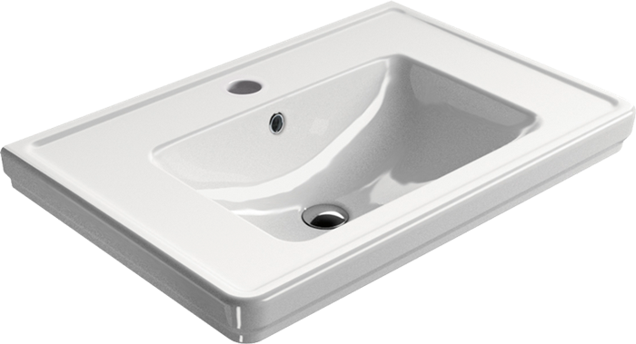 GSI Подвесная раковина 75х50х18 см, с переливом, санфарфор, с отв. под смеситель, Classic - 8787111