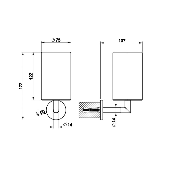 Gessi Стакан для зубных щеток настенный черный, Anello, 63708#031 цвет: хром