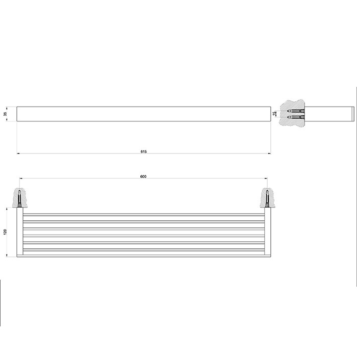 Gessi Полочка 60см, подвесная, Rettangolo, 20949#299 цвет: black xl