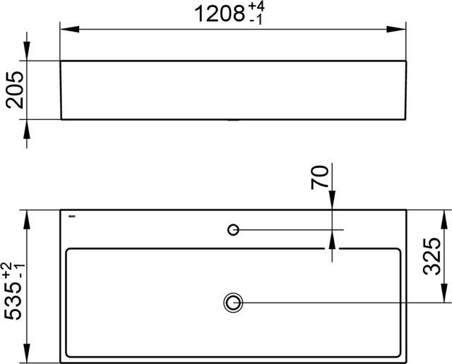Keuco раковина подвесная из минерального литья с одним отверстием под смеситель альпийский, edition 90, белый альпийский арт. 39081 311201