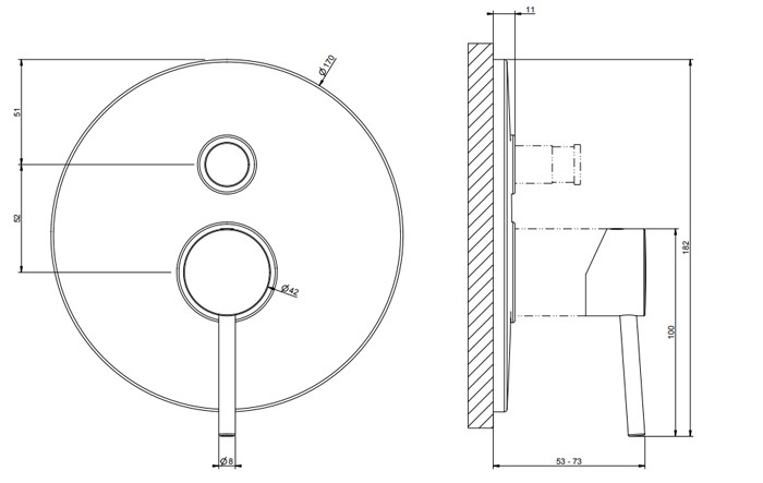 Gessi Смеситель для душа, встраиваемый, с автоматическим переключателем ванна-душ, Emporio Via tortona, 18779#149 цвет: finox brushed nickel
