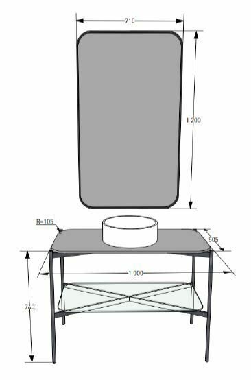 Salini консоль со столешницей grazia 1000, grazia, 27g110 цвет: черный
