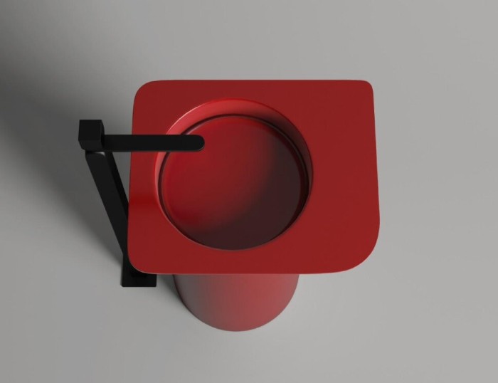 Salini раковина напольная 54x44,7, ninfea, 130221mrf цвет: матовый красный