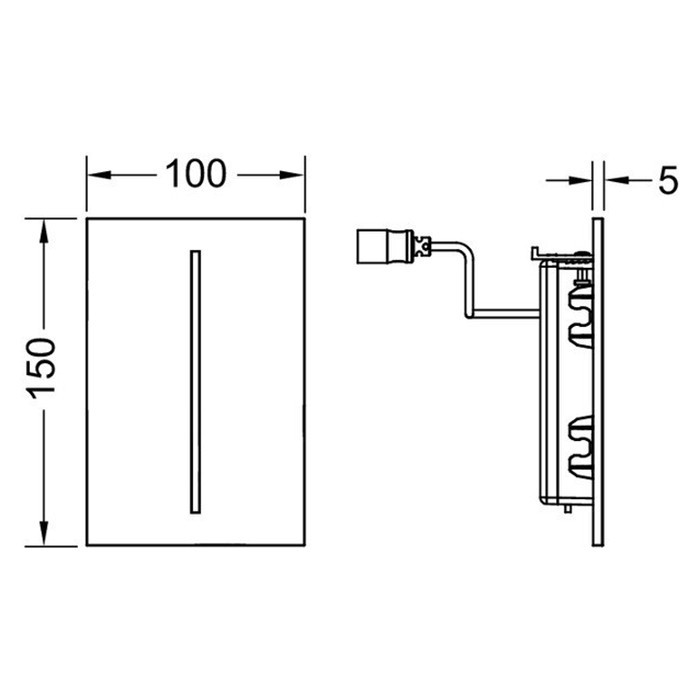 TECE электронная панель смыва, 7,2в, grigio efeso/каменно-серый, filo-velvet urinal - 9242028