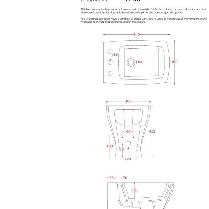 ArtCeram биде (напольное), jzb002 03 00 jazz цвет: черный глянцевый