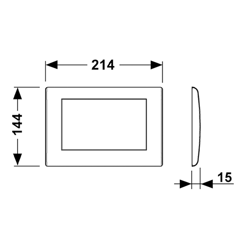 TECE панель смыва с одной клавишей, нержавеющая сатинированная сталь, planus - 9240310