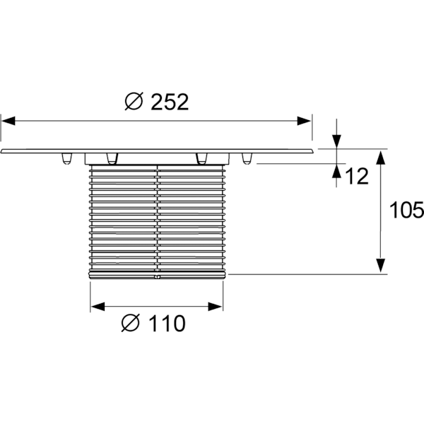 TECE удлинитель с фланцем, без решетки, drainpoint s - 3660005